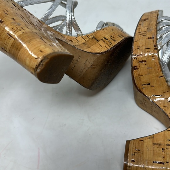 Dior Metallic Silver Wedge Platform Slide Sandals Size 39 - Picture 9 of 15